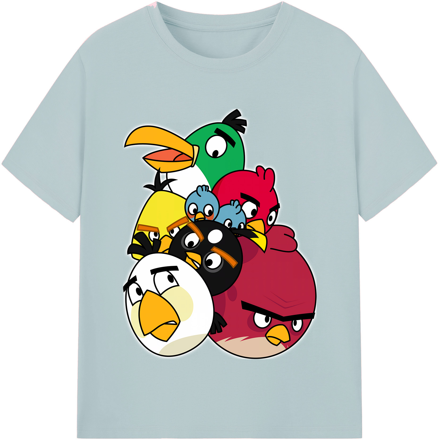 （画像用） Angry Birds アングリーバード 綿100％半袖Tシャツ（フロントプリント）